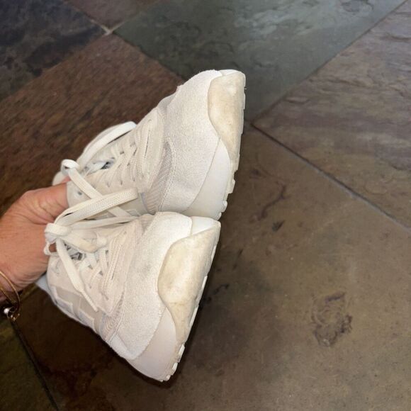 Le Tigre Women Baxter White Running Shoes 8.5 Leather Textile Tie Low Tops - Picture 7 of 9